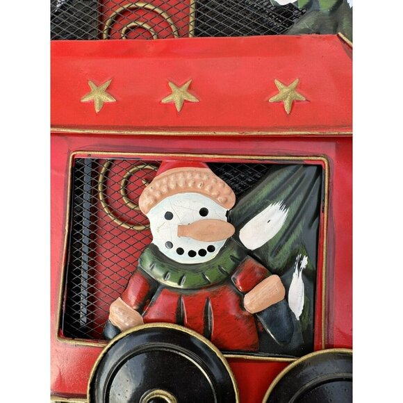 Vintage Foldable 3D Metal Fireplace Hand Painted Screen - Picture 13 of 14